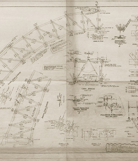 Lighter-Than-Air Hangar Roof Truss Details.