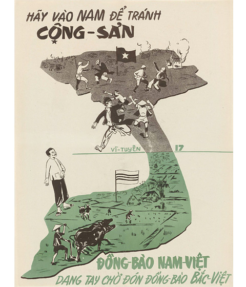 propaganda poster to urge north vietnamese to go south