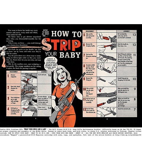 page from comic book on rifle maintenance