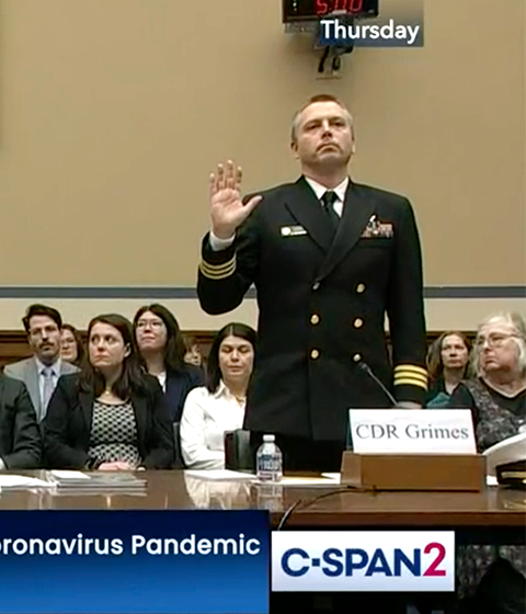 screenshot of video on hearing on vaccine safety