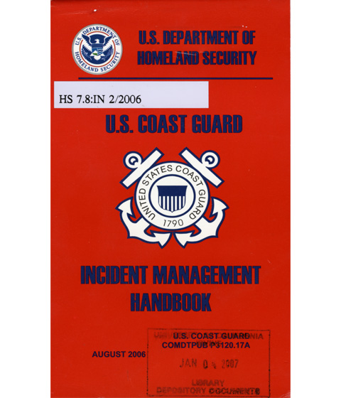 cover of coast guard incident management handbook