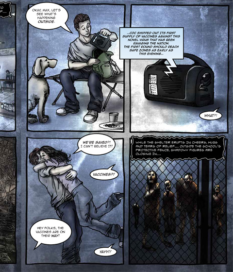 interior page of comic book on preparedness