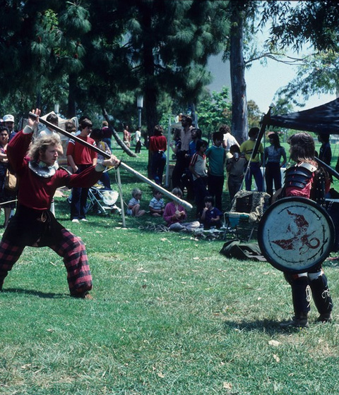 students dressed up in medieval gear