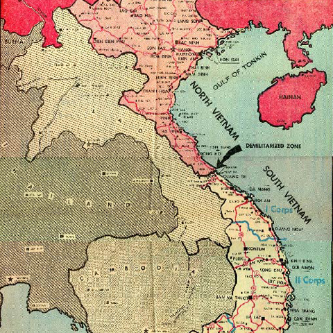1966 map of southeast asia war area from stars and stripes